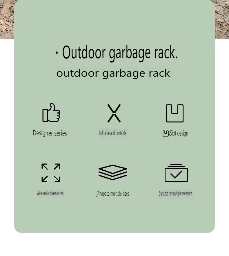 "Compact Folding Trash Bin for Eco-Friendly Campsites"