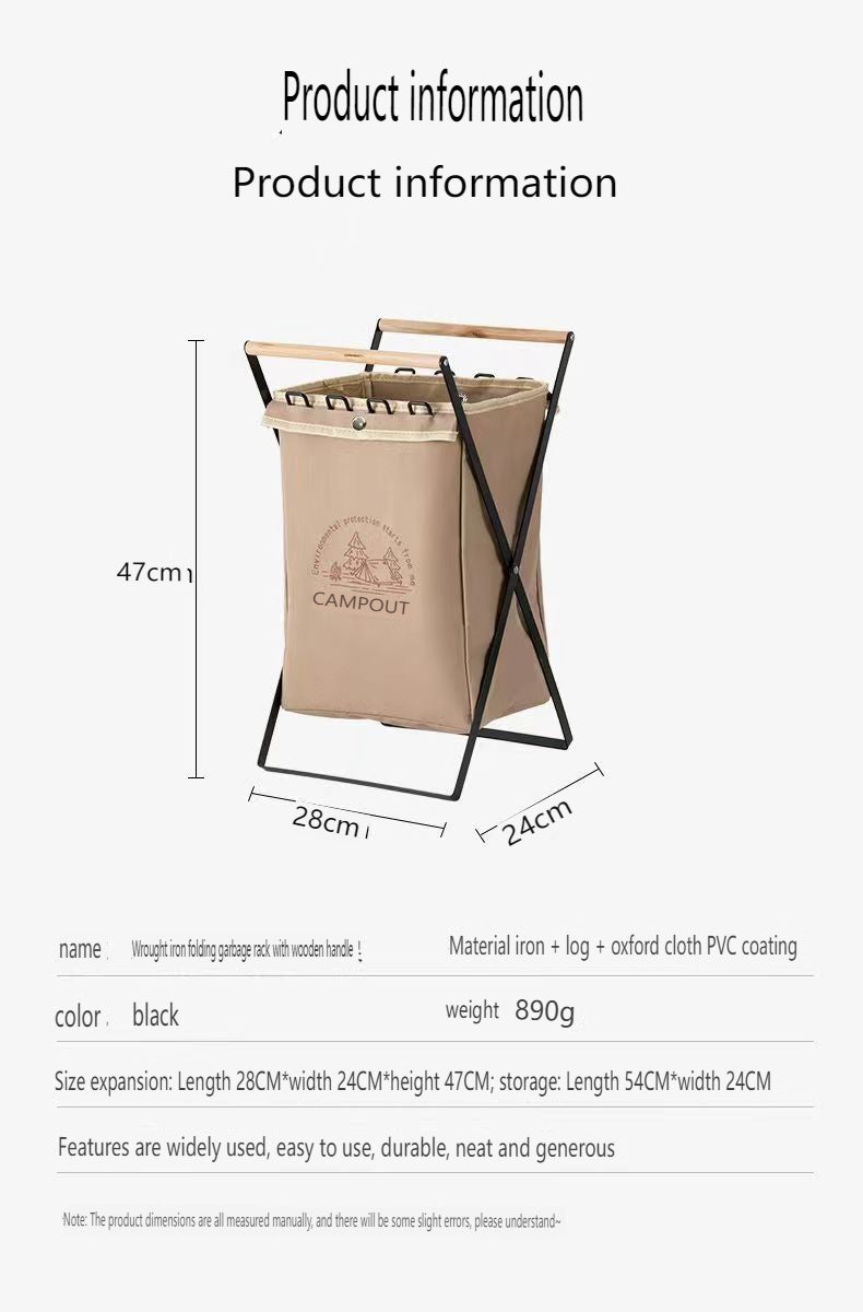 "Compact Folding Trash Bin for Eco-Friendly Campsites"