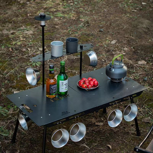 "Adjustable Height Tactical Camping Table - Versatile and Durable"