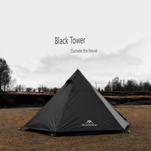Black Tower Outdoor Folding Tent - Lightweight, Durable, and Spacious Design