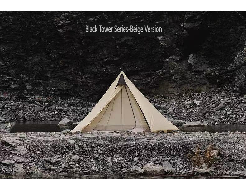 Black Tower Outdoor Folding Tent - Lightweight, Durable, and Spacious Design